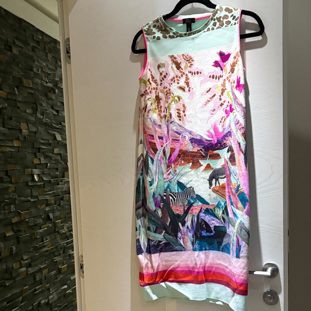 Marc Cain Mint and Pink Animal Print Dress
